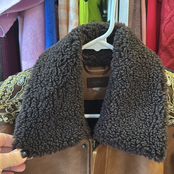 MOTHER The Mean Machine Jacket Brown Embellished Leather Jacket - Picture 16 of 16